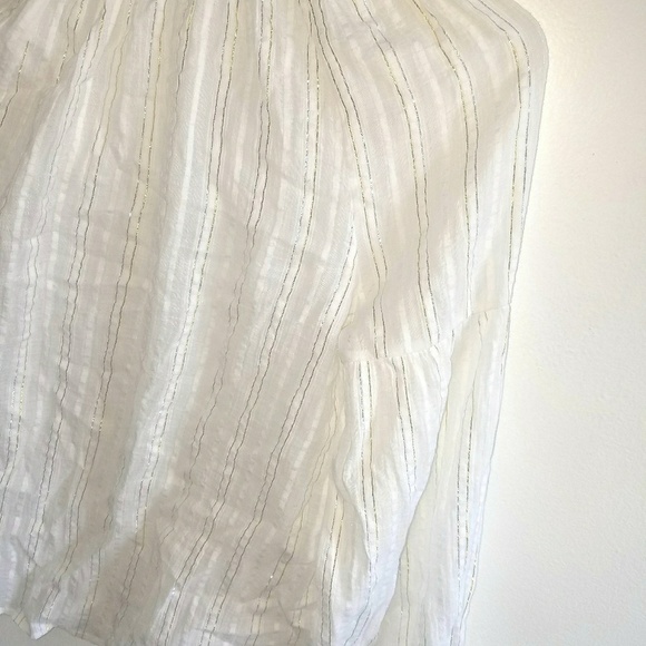 Balloon Sleeve Metallic Stripe Blouse NWOT - Picture 6 of 6